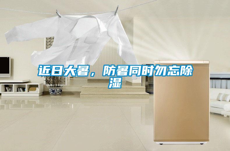近日大暑，防暑同時勿忘除濕