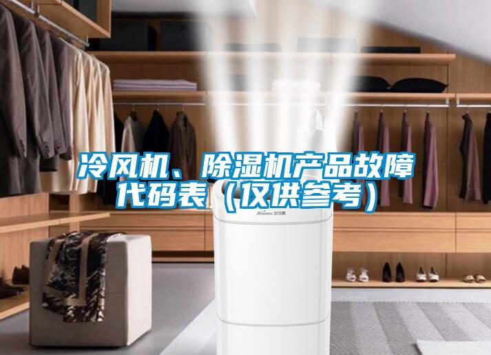 冷風機、除濕機產品故障代碼表（僅供參考）