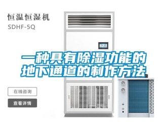 企業(yè)新聞一種具有除濕功能的地下通道的制作方法