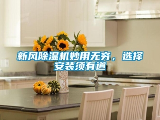 知識百科新風(fēng)除濕機妙用無窮，選擇安裝須有道