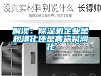 行業(yè)新聞解讀：除濕機企業(yè)是規(guī)?；€是高端利潤化